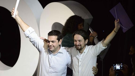 Alexis Tsipras y Pablo Iglesias.