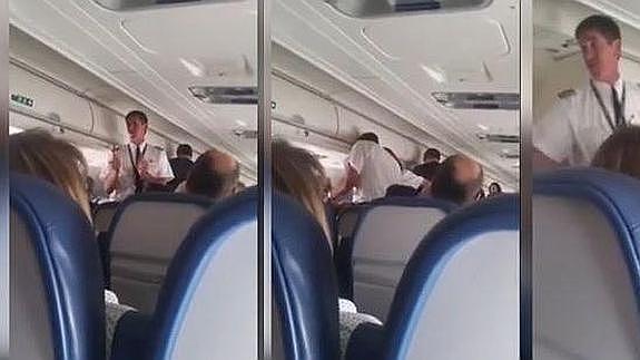 El piloto explica al pasaje que se ha quedado encerrado.