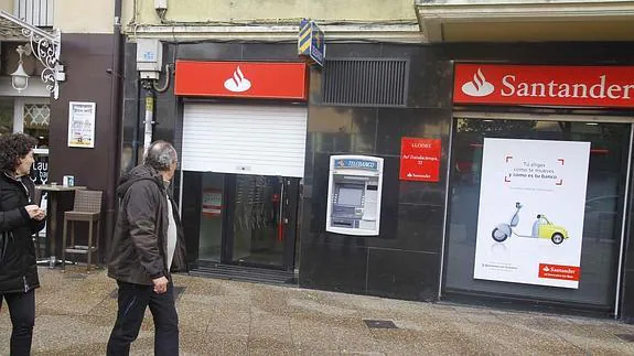 Imagen de una sucursal del Banco Santander. 