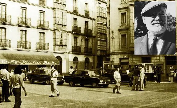 Hemingway y la calle Arca, donde se encontraba el restaurante Garmendia. 