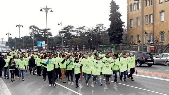 La marcha llega a Logroño después salir desde las cercanías del Polígono La Portalada.