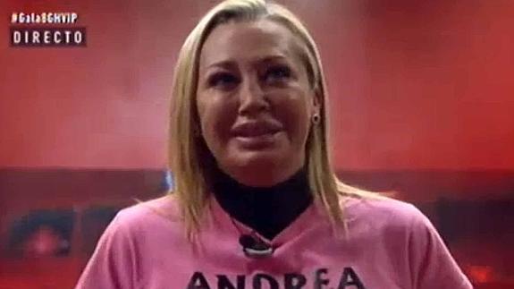 Belén Esteban tras librarse de la expulsión.