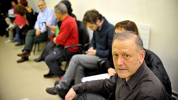 Roberto Uriarte, en la reunión del Consejo de Euskadi de Podemos. 