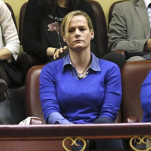 Zaida Cantera, hoy, en la tribuna del Congreso.
