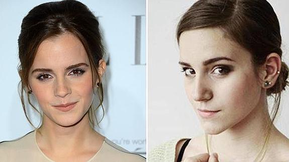 Emma Watson y su doble.