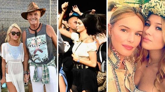 David Hasselhoff con su novia, Hayley. Kendall Jenner, en un concierto, y Kate Bosworth, con una amiga. 