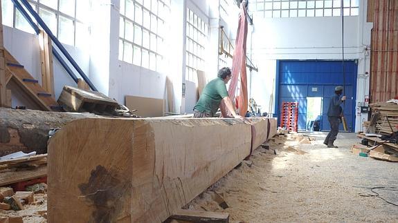 Taller desde donde se realiza la reconstrucción del ballenero.