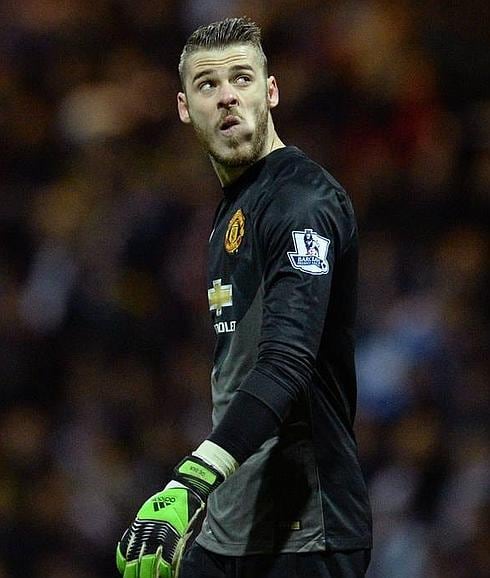 David de Gea, cariacontecido durante un encuentro con el Manchester United.