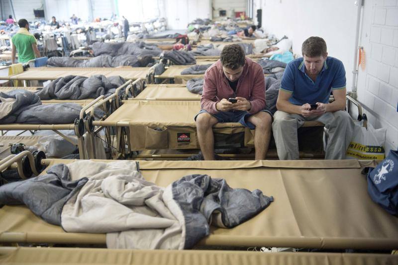 Imagen del interior de un campamento de refugiados sirios instalado en Alemania.