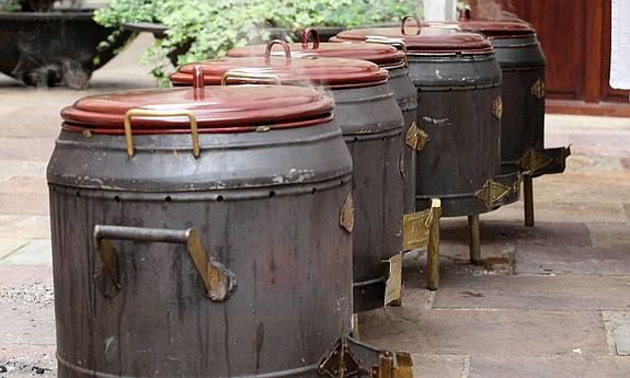 'Putxeras' preparadas en uno de los habituales concursos organizados en Balmaseda. 