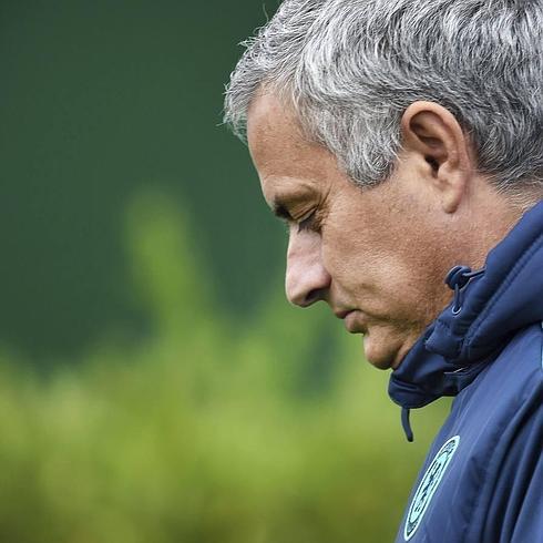 José Mourinho en un entrenamiento del Chelsea.