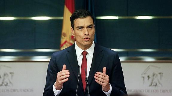 Pedro Sánchez, en un momento de su intervención.