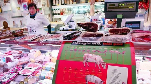 Galdakaoko denda batean ezarritako euskarazko kartela.