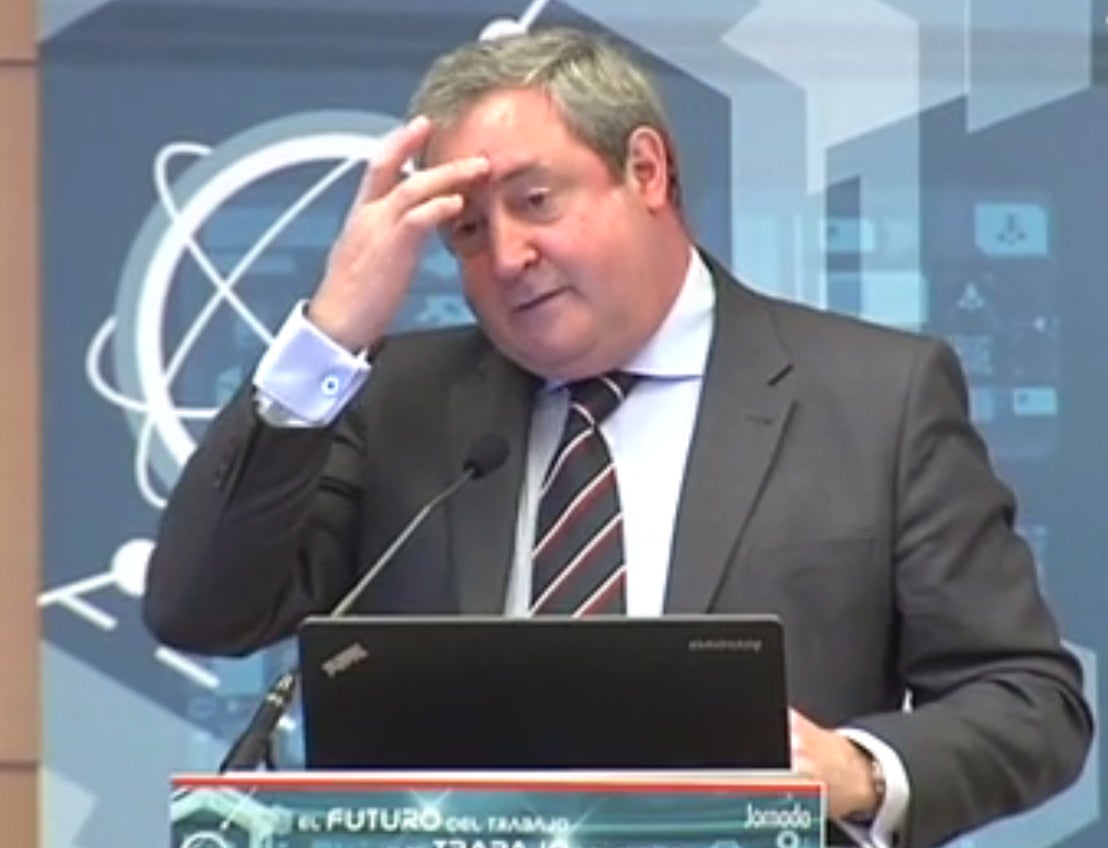 El viceconsejero de Empleo, José Andrés Blanco, en el acto en el que ha realizado las polémicas declaraciones.