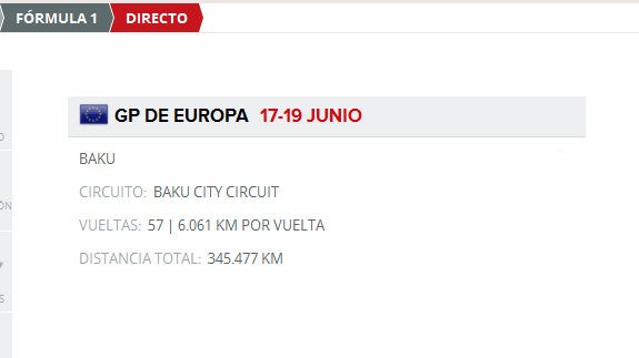 GP Fórmula 1 Europa 2016: circuito de Baku (Azerbaiyan)