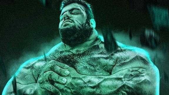 Gharibii incluso realiza montajes sobre Hulk.