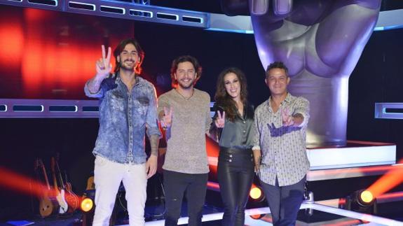 Los coach de ‘La Voz’, Melendi, Manuel Carrasco, Malú y Alejandro Sanz.