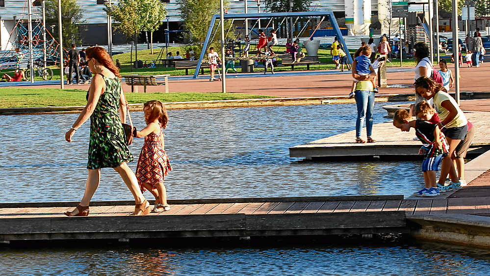 Imagen del estanque situado en el parque del Este, en Salburua