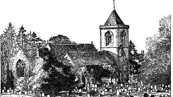 Iglesia de Saint Mary en Speen a comienzos del siglo XX