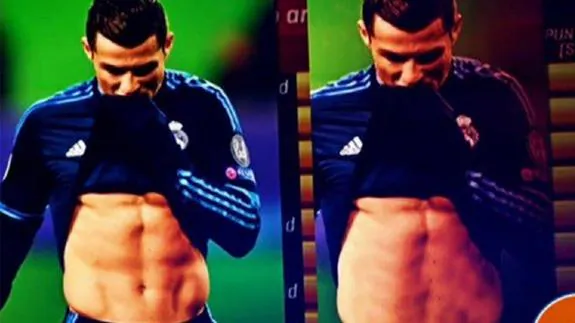 La cadena TV3 admite haber retocado los abdominales de Cristiano Ronaldo.