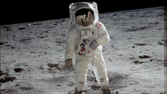 Buzz Aldrin en la Luna el 21 de julio de 1969.