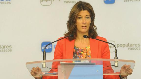 La portavoz de los populares vascos, Laura Garrido. 