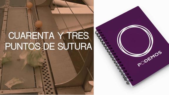 Dos secuencias del vídeo electoral del PSE sobre Podemos. 