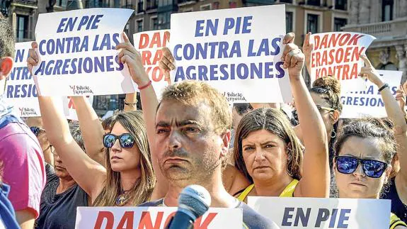 Concentración contra las agresiones sexistas la pasada Aste Nagusia en Bilbao. 