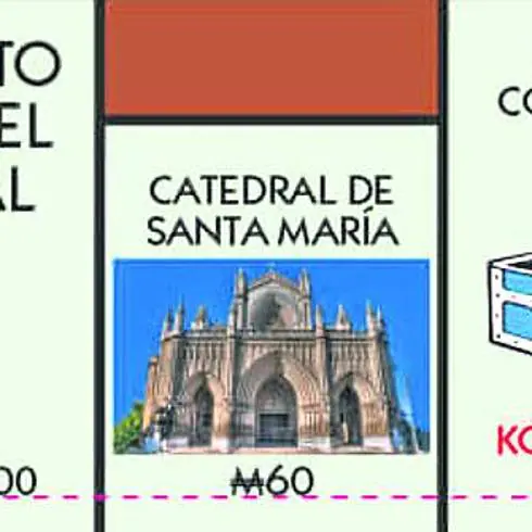 El nuevo tablero de Monopoly ilustra la Catedral de Santa María con una foto de la catedral de María Inmaculada. 