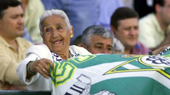 Concepción Andrade en un partido del Betis.