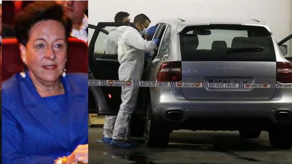 La policía científica registra el vehículo en el que Mª del Carmen Martínez fue hallada muerta por dos disparos en la cabeza en el interior de un Porsche Cayenne.