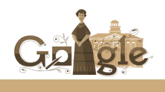 Aletta Jacobs, en el Doodle de Google de hoy.