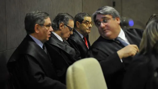 Mikel Cabieces, Rafael Alcorta y Mario Fernández este martes durante el juicio.