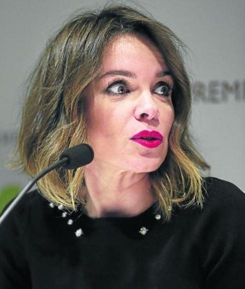 Carme Chaparro, en la rueda de prensa de ayer en Madrid.