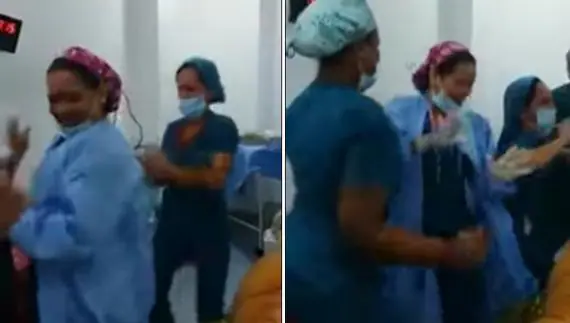 Vídeo de las enfermeras bailando en el quirófano. 