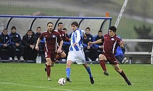 Un lance del partido de esta tarde en Zubieta./ Igor Aizpuru