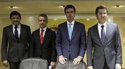 Javier Fernández, Iñigo Urkullu, José Manuel Soria y Alberto Núñez Feijóo. / EFE
