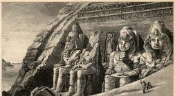Abu Simbel, dibujado por Amelia Edwards.