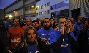 Manifestación de los trabajadores de Edesa en Basauri. / Ignacio Pérez