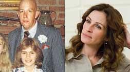 A la izquierda, Julia Roberts de pequeña, con su padrastro./ Coleman-Rayner