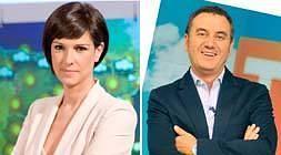 Mònica López (TVE) y Roberto Brasero (Antena 3). /E.C.