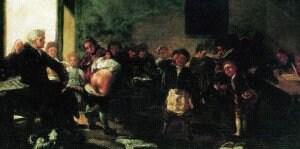 'La letra con sangre entra' (Goya, 1780-1785).