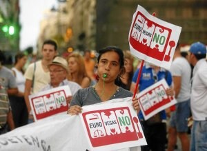 Protesta en Madrid este fin de semana contra Eurovegas. ::                         REUTERS