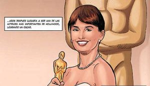 El cómic repasa momentos como el nacimiento o su Oscar por 'Vicky Cristina Barcelona'./ KORAT COMICS