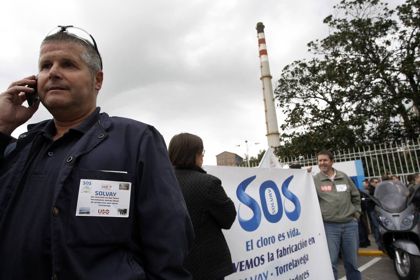 Concentración de trabajadores en Solvay