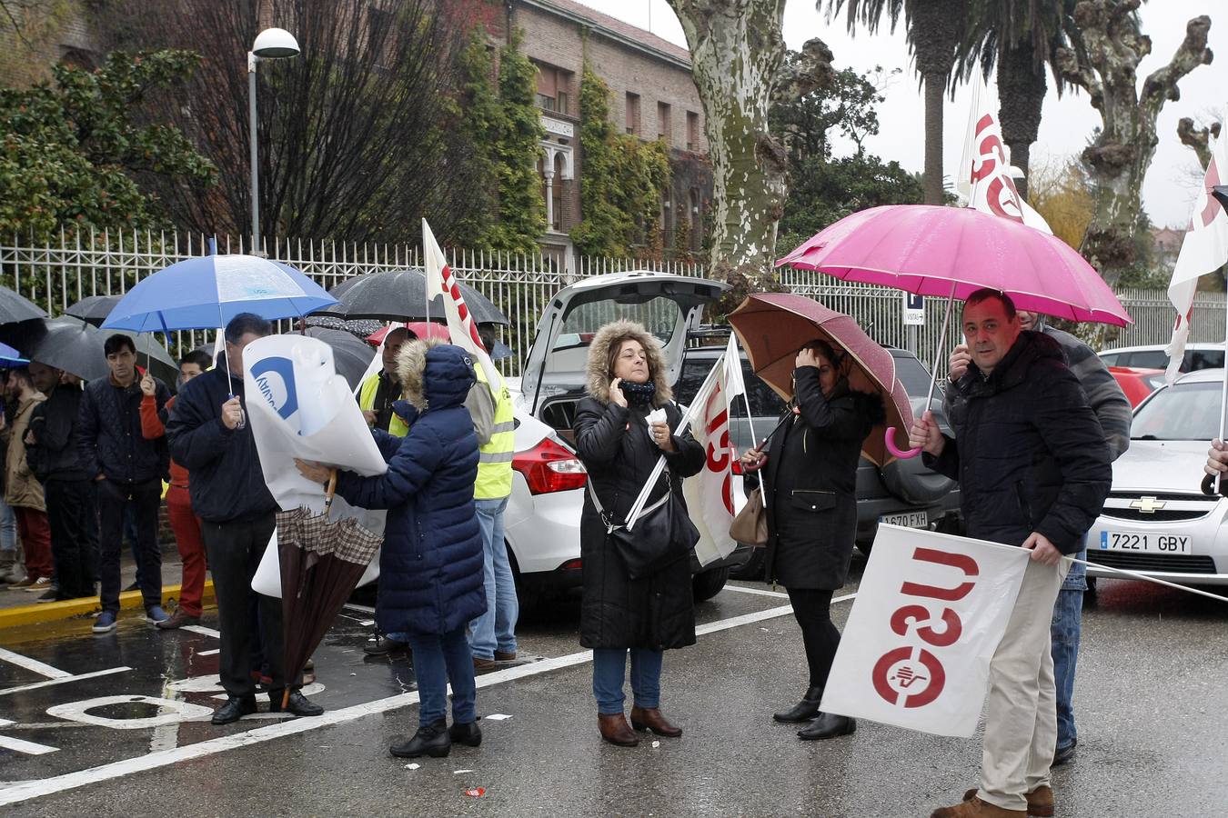 Concentración de los trabajadores de Solvay