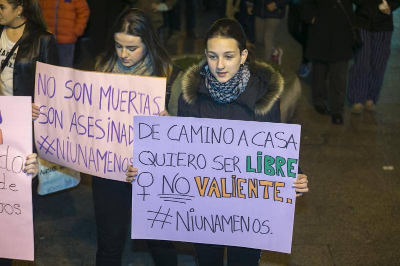 Manifestación contra la violencia machista, este viernes en Santander