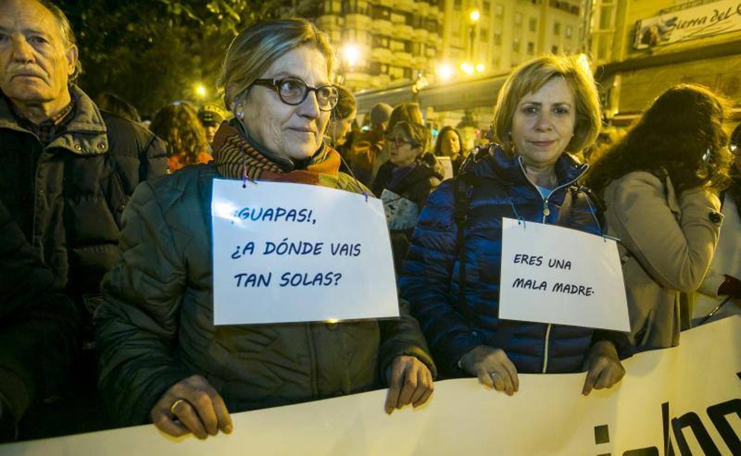 Manifestación contra la violencia machista, este viernes en Santander