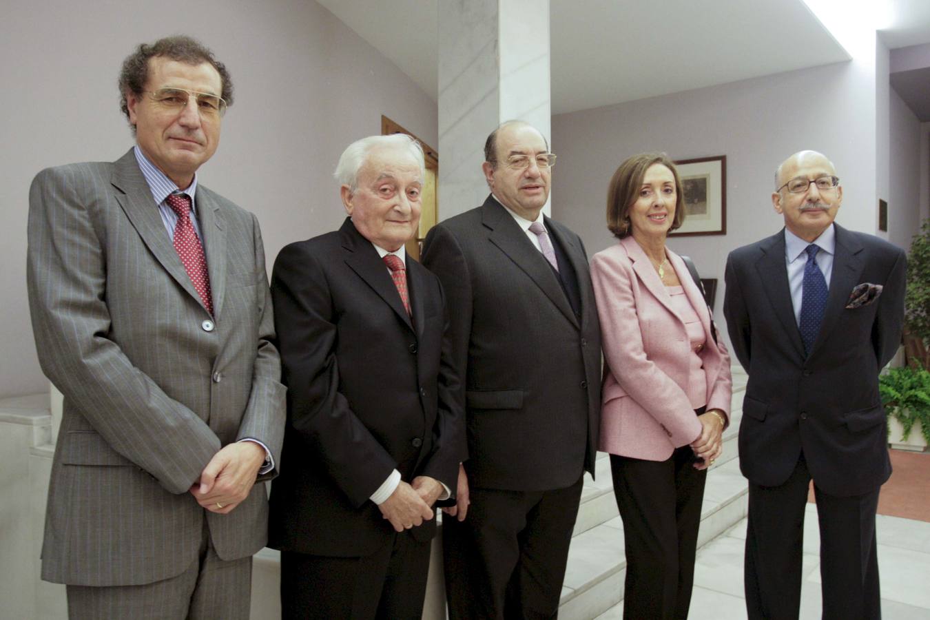 2008. De izq. a dcha, Manuel Ángel Castañeda, Carlos Galán, Salvador Ordóñez,  y Lucendo Pombo en la inauguración de la temporada del Ateneo.
