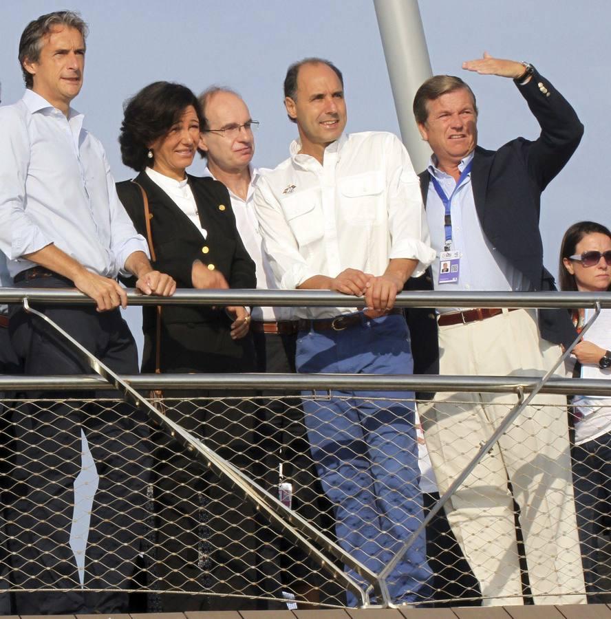 Junto a Ana Botín, Cagigas, Carlos Hazas y De la Serna en la apertura del Mundial de Vela